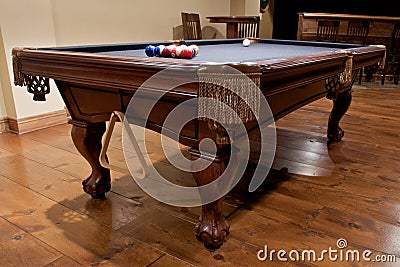 Pool table in finished basement