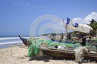 Poor African fish boats