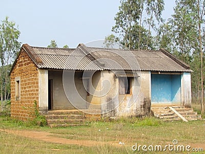 Poor Indian rural brick house