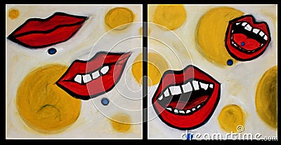 Pop Art Painting Lips