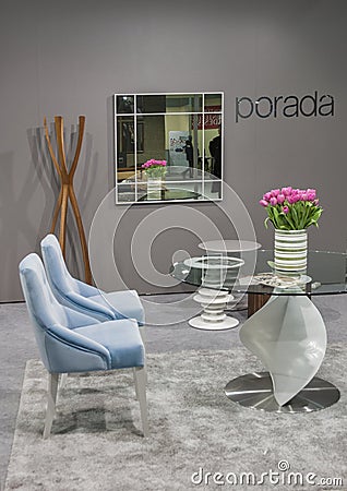 Porada Italian furniture company booth