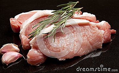 Pork chop raw meat