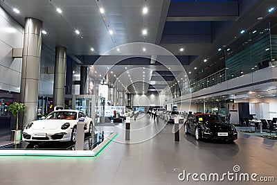 Porsche cars for sale in showroom