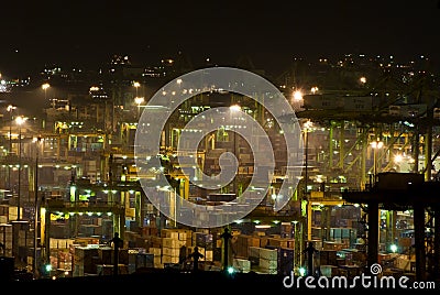 Port of Singapore at night