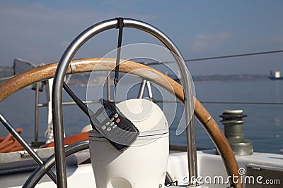 Portable radio set on yacht