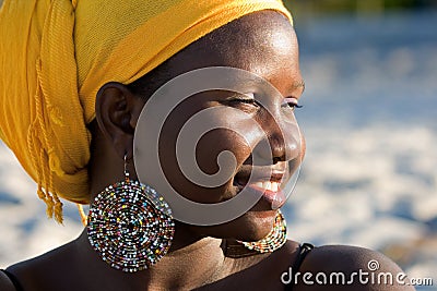 Portrait of african woman with scarf