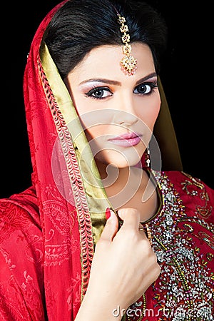 Portrait of a beautiful indian bride