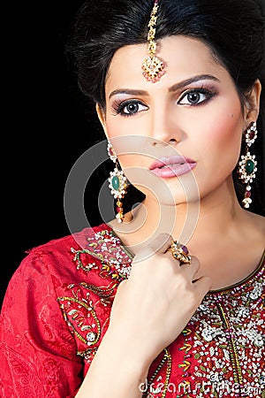 Portrait of a beautiful indian bride