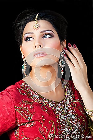 Portrait of a beautiful indian bride