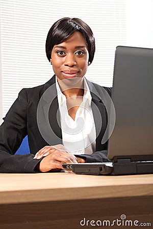 Portrait of beautiful young black business woman