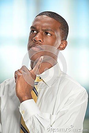 Portrait of Businessman Thinking