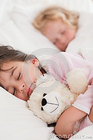 Portrait of calm children sleeping