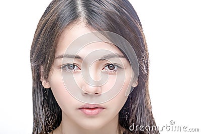 Portrait of Chinese woman clear skin