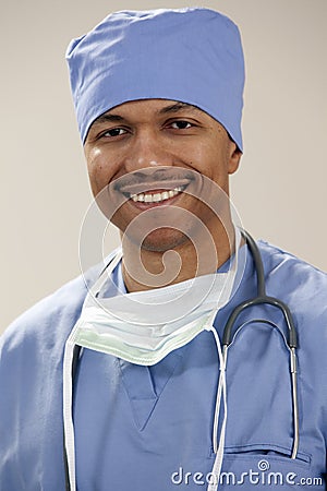 Portrait of a doctor in scrubs