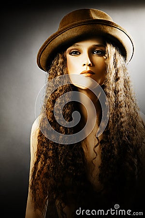 Portrait of elegant woman in hat