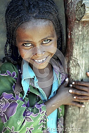 Portrait of Ethiopian girl with radiant face