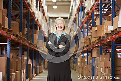 Portrait Of Female Manager In Warehouse