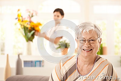 Portrait of happy elderly woman