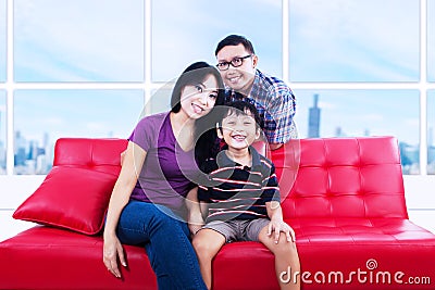 Portrait of happy family smiling