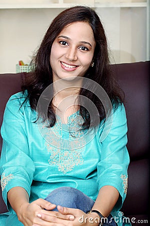 Portrait of happy indian woman