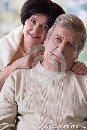Portrait of happy old couple, outdoor