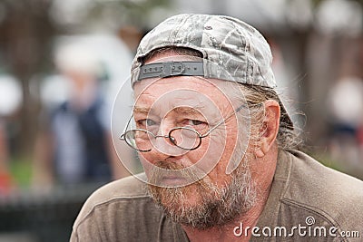 Portrait homeless man