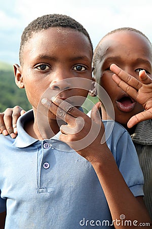 Portrait of kids on the Garden Road, South Africa