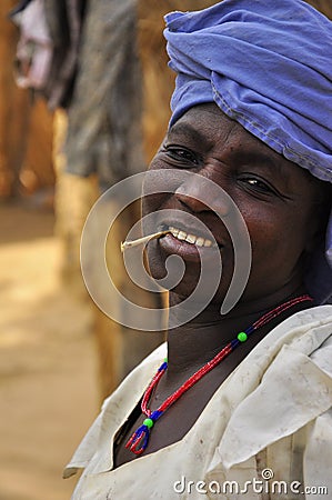 Portrait of old african women in village