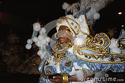 Portrait of older female carnival reveler