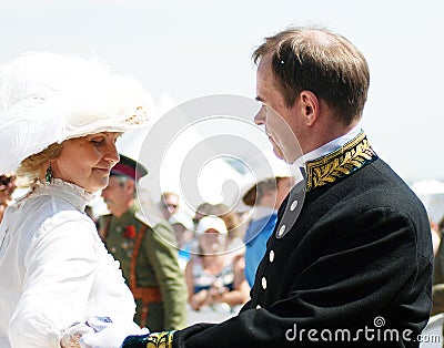 Portrait of people in historical costumes.