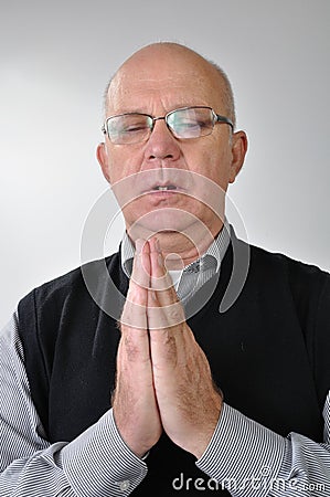 Portrait of praying man