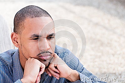 Portrait of Serious, Young African American Man