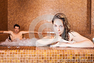 Smiling woman in a spa