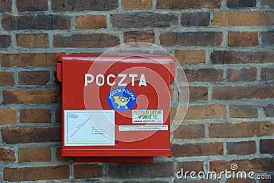 Post box in Krakow, Poland