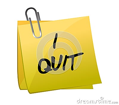 Post-it I Quit Illustration Design Stock Photogra