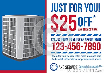 Postcard advertisement template for HVAC company