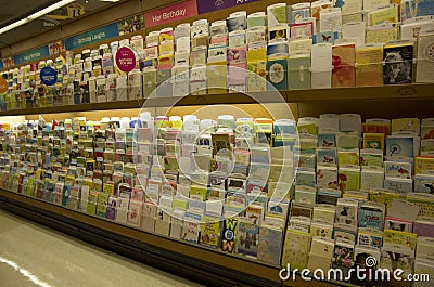 Postcards greeting cards in store
