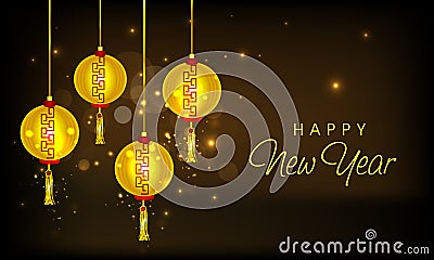 Poster, banner or flyer design for Happy New Year celebrations.