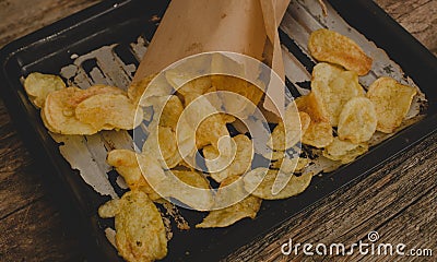 Potato chips on the table