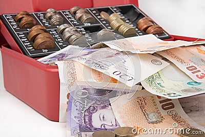 Pound sterling money in safe