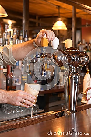 Pouring Beer From Tap