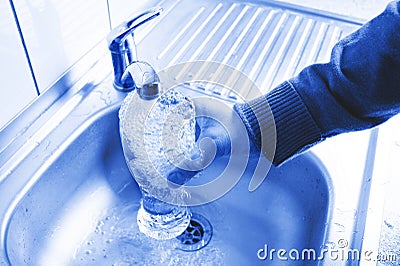Pouring fresh Tap Water