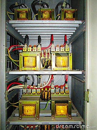 Power transformers in electrical panel