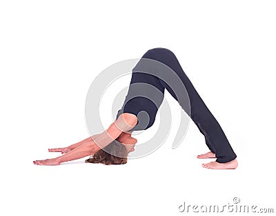 ... on white background. Pose n...