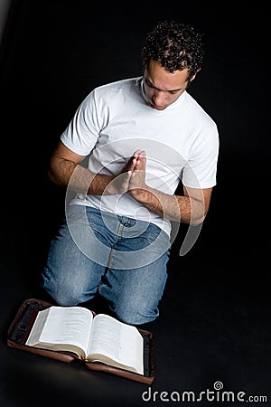 Praying Bible Man