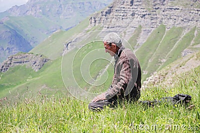 Praying man kneeling