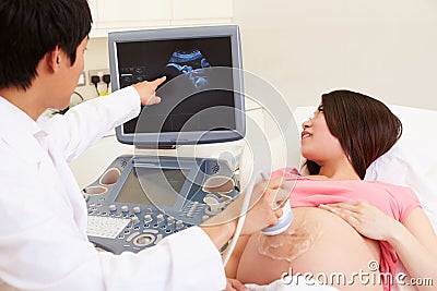 Pregnant Woman Having 4D Ultrasound Scan