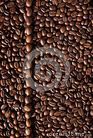 Preparation for a coffee menu is made from coffee beans,