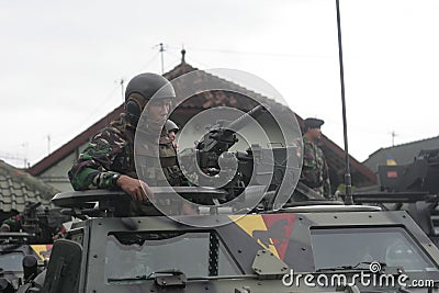 Preparation of Indonesian National Army in the city of Solo, Central Java Security