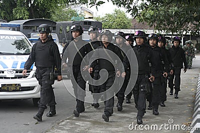 Preparation of Indonesian National Army in the city of Solo, Central Java Security